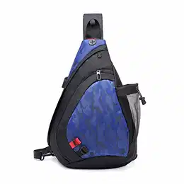 Leicht Brusttasche Sling Rucksack Schultertasche mit USB Chest Bag Crossbody Umhängetasche Sporttasche für Herren Damen Junge Mädchen Reise Crossover Daypack Wandern Bergsteigen Polyester Blau