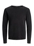 JACK & JONES JJELEO Knit Crew Neck Pullover Caviar