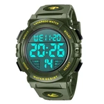 A ALPS Digital Herren Uhren - Sport Outdoor Armbanduhr 5 ATM wasserdichte Uhren mit Wecker/Kalender/Stoppuhr/Stoßfest Grün