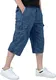 KEFITEVD Bermuda Shorts Herren 3/4 Caprihose Cargo Hose Atmungsaktiv Armee Shorts Safari Hose Männer Cargobermudas Sommer Light Navy EU 32, CN L