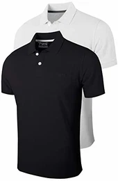 -701 2 Packs Premium Herren Kurzarm Polo Shirt (Weiß/schwarz, Medium)