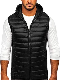 Herren Weste Bodywarmer Steppweste Daunenweste Funktionsweste Vest Ärmellose Sportweste Kapuzenweste Wärme Freizeit Outdoor Slim Fit Modellauswahl JSTYLE LY36 Schwarz M [1U1]