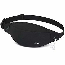 Bauchtasche für Damen und Herren Gürteltasche Schwarz Hüfttasche Outdoor Handytasche Sport Wasserdicht Laufgürtel Geldgürtel für Camping Wandern Fitness Fahrrad Reisen Jagd Groß (Schwarz)