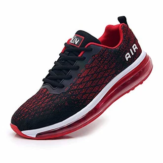 TORISKY Sneaker Herren Damen Sportschuhe Cushion Schuhe Laufschuhe Luftkissen Turnschuhe Fitness Gym (8998) BK/Rot (8998)
