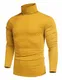 COOFANDY Herren Rollkragen Pullover Langarmshirt Rollkragen Sweatshirt Shirt Freizeit Basic Männer Pullover Gelb M