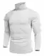 COOFANDY Rollkragenpullover Herren Rollkragenshirt dünner Unterziehrolli Rolli Herren Langarm Einfarbig Langarmshirt Rollkragen Pulli Baumwolle Longsleeve Weiß M