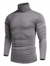 Herren Rolli Langarm T-Shirts Herren Langarm Rollkragen Pullover Langarmshirt Hoodie Slim fit