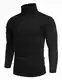 COOFANDY Herren Rollkragen Pullover Rollkragenshirt Dünner Rollkragenpullover Slim Fit Rolli Herren Langarm Unterziehrolli Baumwolle Langarmshirts Longsleeve Schwarz M