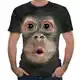 ANUFER Unisex Erwachsene Kinder Neuheit 3D Digitaldruck Gorilla T-Shirt Kurzarm Tops Bluse Tee Schwarz SN07612 M