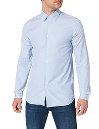 Herren CH2948 Klassisches Hemd, Blanc/Panorama, M