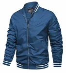 TACVASEN Herren Bomberjacke Pilotenjacke Übergangsjacke Blau