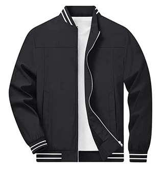 TACVASEN Herren Bomberjacke Pilotenjacke Übergangsjacke Schwarz TACVASEN Herren Bomberjacke Pilotenjacke Übergangsjacke Schwarz