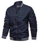 TACVASEN Herren Bomberjacke Pilotenjacke Übergangsjacke Blau/Navy