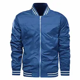 Herren Baseball Oldschool College-Jacke Sommer Lightweight Winddichte Sportjacke, Blau