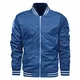 EKLENTSON Herren Baseball Oldschool College-Jacke Sommer Lightweight Winddichte Sportjacke, Blau