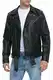 Fahsyee Kunstlederjacke Herren, Motorrad-Revers Asymmetrisch Reißverschluss Blet Slim Fit Biker Bomberjacke Coat - Schwarz - M