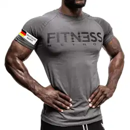 , Sport T-shirt Herren, Slim-Fit Shirt bequem & hochwertig Männer, Rundhals & Tailliert, Training & Freizeit, Gym & Casual Workout Mann, 95% Baumwolle, 5% Elastan,(Anthrazit - Schwarz M)
