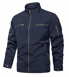 Softshell Jacke Herren Wasserdicht Atmungsaktiv Herbst Winter Jacke Regenjacke mit Innentasche Arbeitsjacke Männer Blouson Jacke Angeln Kleidung Schwarz M