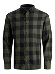 JACK & JONES Herren JJEGINGHAM Twill Shirt L/S NOOS Hemd Staubig Olive