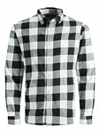 JACK & JONES Herren JJEGINGHAM Twill Shirt L/S NOOS Hemd Whisper White