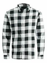 Herren JJEGINGHAM Twill Shirt L/S NOOS Hemd, Whisper White, M