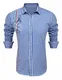 COOFANDY Blaue Hemden Herren Trachten Oktoberfesthemd Slim Fit Kariert Trachtenhemd Hemd für Männer Blau M