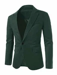 uxcell Herren Slim Fit Reverskragen EIN-Knopf Blazer Sakko Grün