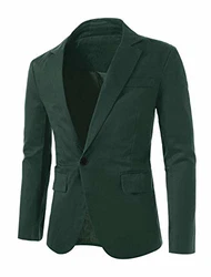 uxcell Herren Slim Fit Reverskragen EIN-Knopf Blazer Sakko Grün