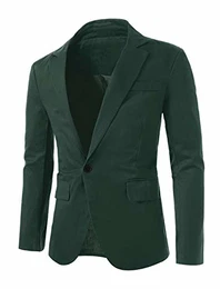 Herren Slim Fit Reverskragen EIN-Knopf Blazer Sakko Grün 52