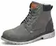 Mishansha Herren Wasserdicht Winterschuhe Winterstiefel Warm Gefüttert Stiefel Kurzschaft PU Leder Winter Boots Schneestiefel Outdoor rutschfest Leicht Wanderschuhe Damen (Grau, 43 EU)