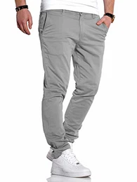 Herren Chino Hose Chinos Herrenhose JJ Slim Fit (W32 L32, Limestone)