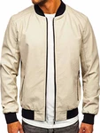 BOLF Herren Bomberjacke Übergangsjacke Stehkragen [1A1] Beige (4D4)