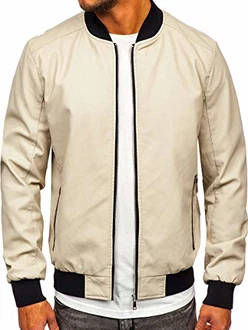 BOLF Herren Bomberjacke Übergangsjacke Stehkragen [1A1] Beige (4D4)