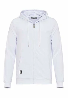 Redbridge Herren Sweatjacke Kapuzenpullover Zip Hoodie Premium Basic Weiß