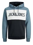 JACK & JONES Herren Jjelogo Blocking Sweat Hood Sts Kapuzenpullover China Blue
