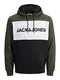 JACK & JONES Herren Warmer Print Hoodie   Logo Sweater Pullover   Basic Kapuzen Sweatshirt JJELOGO. Farben:Grün. Größe Pullover:XL