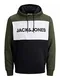 JACK & JONES Male Hoodie Colourblocking Logo MForest Night
