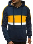 OZONEE Herren Kapuzenpullover Sweatjacke Sweatshirt Kapuzenjacke Kapuzenpulli mit Reißverschluss Langarm Hoodie Sport Style Casual Fitness Training Basic (2008) dunkelblau (777/5073B)