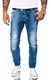 Rock Creek Designer Herren Jeans Hose Stretch Jeanshose Basic Slim Fit Jeans Hosen Denim Used Look Destroyed Herrenhose Elegant RC-2162 Blau W29 L30