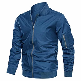 Übergangsjacke Herren Herbst Bomberjacke Outdoor Wanderjacke Wasserdicht Arbeitsjacke mit Taschen Fliegerjacke US Military Jacke Blau
