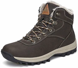 Mishansha Winterschuhe Herren Wasserdicht Winterstiefel Damen Braun
