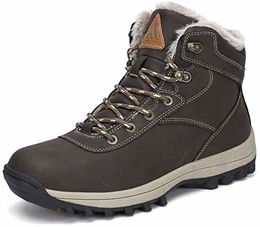 Gefüttert Winterschuhe Herren Stiefel Warme Winterstiefel Wasserdicht Herrenstiefel Stiefel Damen rutschfest Schneestiefel Braun Gr.43