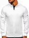 BOLF Herren Sweatshirt ohne Kapuze Reißverschluss Pullover Sweater Pulli Langarmshirt Stehkragen Farbvarianten Longsleeve Classic Fitness Basic Sport J.Style B2002 Weiß XL (1A1)