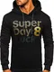 BOLF Herren Kapuzenpullover Hoodie Pullover Sweatshirt mit Aufdruck Freizeit Street Gym Fitness Jogging Sport Style J.Style KS2118 Schwarz M (1A1)