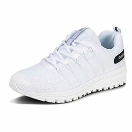 Straßenlaufschuhe Herren Damen Laufschuhe Fitness Turnschuhe Sneakers Air Sportschuhe Running Shoes(03-Weiß,43)