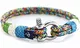 CONSTANTIN NAUTICS SAIL WITH US Maritimes Armband aus Segeltau, handgemacht, für Damen und Herren, mit Edelstahl Schäkel-Verschluss 3mm CNB #816 19cm