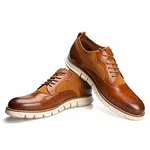 JITAI Herren Oxfords Schuhe Freizeitschuhe für Herren Leichte Schnür-Modeschuhe Braun