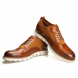 Herren Oxfords Schuhe Freizeitschuhe für Herren Leichte Schnür-Modeschuhe, Braun-06, 41 EU (8 UK)