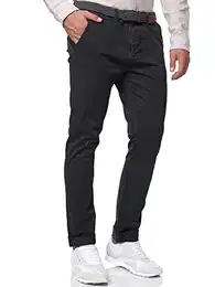 Herren Eary Chinohose Stretchhose Chino Herrenhose Super Stretch Stoffhose Black 32/32