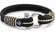 CONSTANTIN NAUTICS SAIL WITH US Maritimes Armband aus Segeltau, handgemacht, für Damen und Herren, mit Edelstahl Schäkel-Verschluss 4mm CNB #4070 20cm